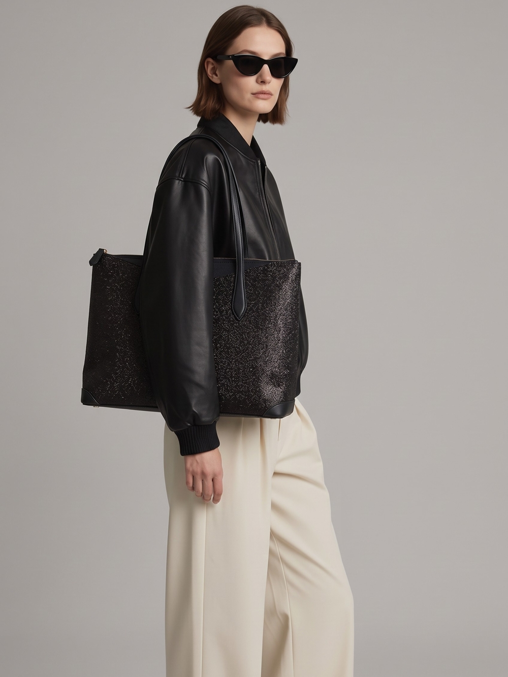 Kate Spade Glitter Joeley Large Bag-Black - Picture 2 of 5